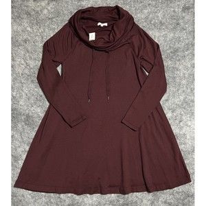 Lou & Grey Sweater Dress Women's S Burgundy Red Cowl Neck